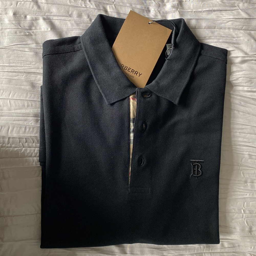 Burberry Monogram Motif Cotton Piqué Polo Shirt